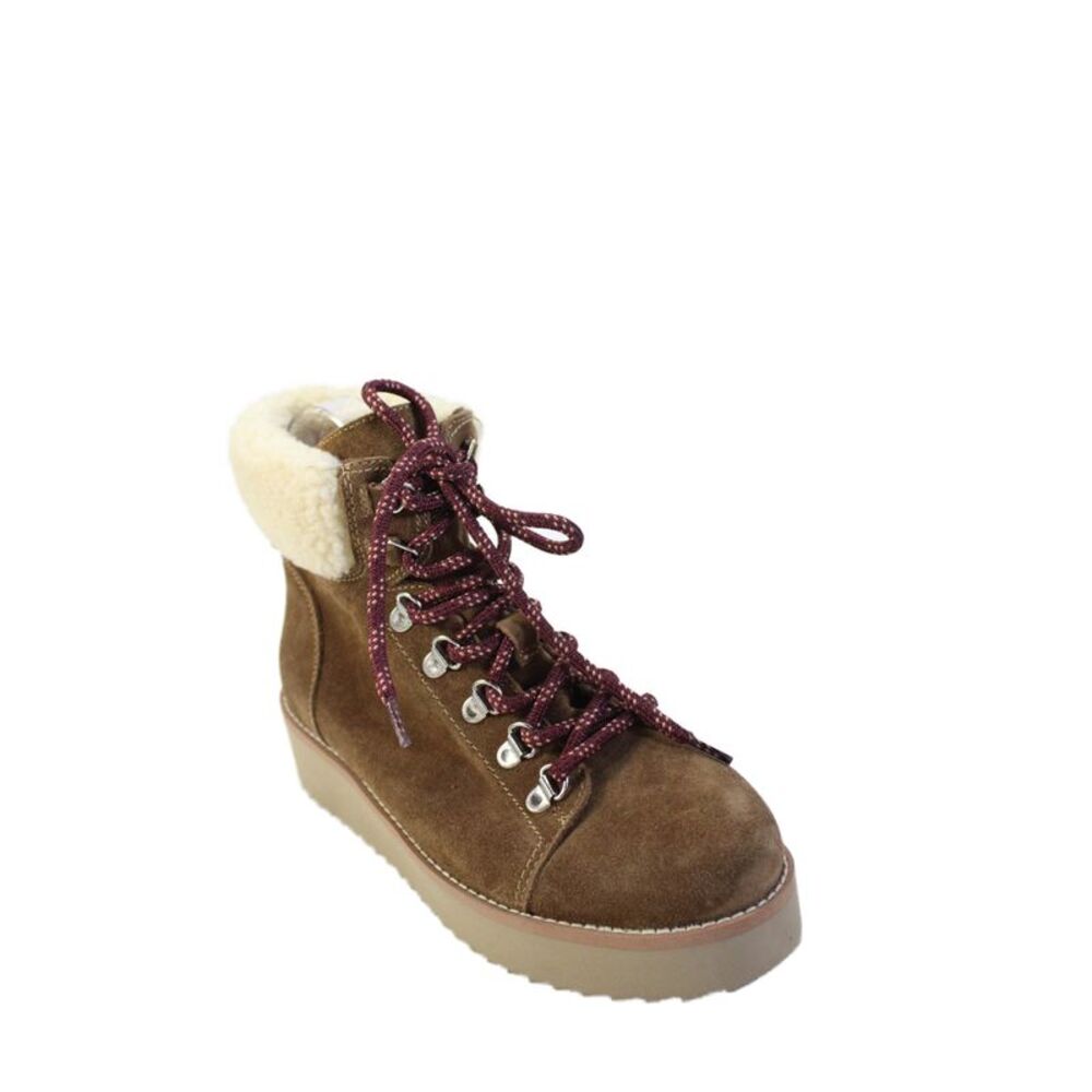 Sam Edelman Womens Lace Up Lined Platform Booties Brown Size 6.5